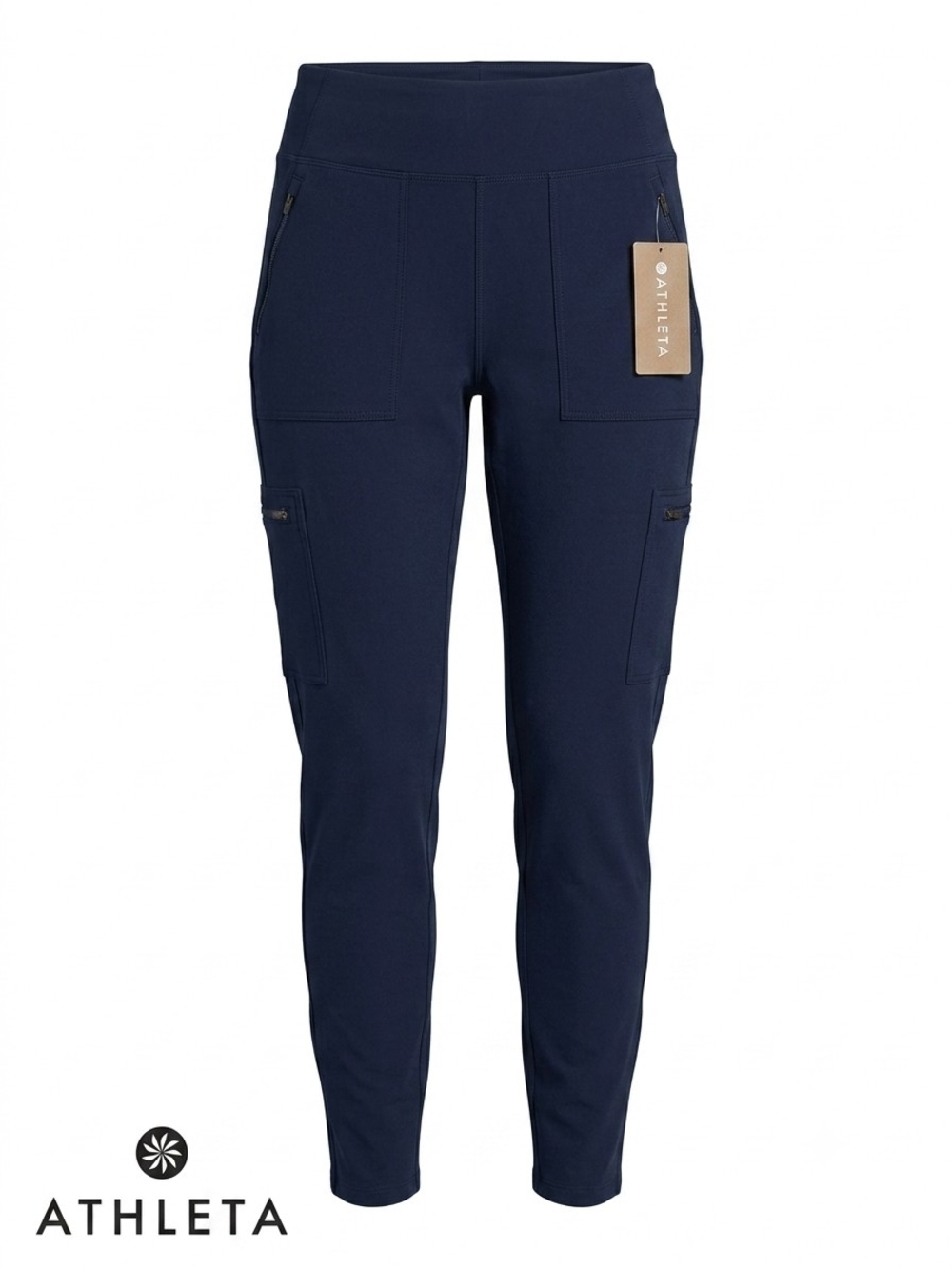 NWT Athleta Headlands Hybrid Cargo Pants Womens Sz 14 XL Navy Hike Trail Travel